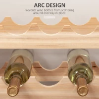 HOMCOM Three-Tier, 36 Bottle Wooden Wine Rack - Natural(m-5)