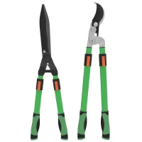 Outsunny Heggenschaar Set 2-delig Tuinschaar Meslengte 90 cm Takschaar met metalen mes, uitschuifbare handgreep(m-1)