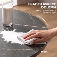 HOMCOM Masă de Sufragerie Extensibilă pentru 4-6 Persoane cu Picior în Formă de X, Negru(m-6)