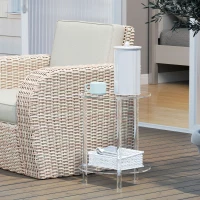 HOMCOM Tavolino Basso Rotondo a 2 Livelli in Acrilico per Interni, Ø40x50 cm, Trasparente(m-7)