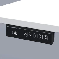 HOMCOM Bureau Assis Debout Électrique 120 x 60 cm, Mémoire 3 Hauteurs, Sécurité Enfant et Anti-Collision, pour Travail, Blanc(m-7)