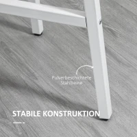 HOMCOM Eettafel, Industriële Stijl, Afgerond Ontwerp, Stabiel tot 60 kg, Ø80 x 76H cm, Natuurlijk Hout/Wit(m-6)
