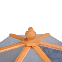 PawHut Wooden Bird Table Free Standing Feeder Garden Sheltered Feeding Station Parrot Stand Birdhouse Φ40x113cm(m-7)