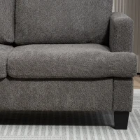 HOMCOM Canapé 2 places 120 cm avec coussins de dossier amovibles, tissu chenille pour salon, chambre, bureau, gris foncé(m-10)