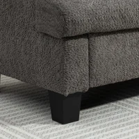 HOMCOM Canapé 2 places 120 cm avec coussins de dossier amovibles, tissu chenille pour salon, chambre, bureau, gris foncé(m-12)