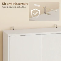 HOMCOM Dulap pentru Microunde cu Dulap, Blat de Lucru, Mobilă de Bucătărie cu 2 Sertare, Panou Metalic, 4 Cârlige, Raft Reglabil pentru Bucătărie, Sală de Masă, Living, Alb(m-7)