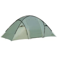Outsunny Familienzelt Campingzelt 4-5 Personen Großer Stauraum Wasserdicht WS 2000mm mit Dach Grün(m-1)