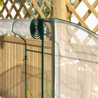 Outsunny Kas met Boogdak Winterbestendig Foliekas van Staal, Kas 128 x 70 x 170 cm Transparant(m-9)