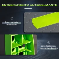 HOMCOM Plataforma Step para Deporte y Gimnasia con Altura Regulable en 10/15/20 cm Carga 150 kg 78x28x20 cm Gris y Verde(m-6)