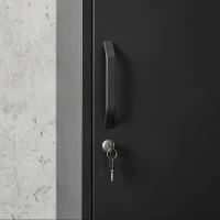 HOMCOM Metalen kast, industriële kledingkast met verstelbare planken voor slaapkamer, garage en kantoor, zwart(m-13)
