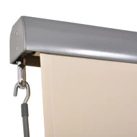 Outsunny Store extérieur enrouleur 2,5 x 1,6 m avec manivelle, aluminium et polyester 280g/m² anti-UV50+, crème(m-9)