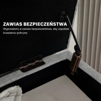 HOMCOM Ławka tapicerowana z przestrzenią do przechowywania, wykończenie w wyglądzie lnu, nogi z drewna kauczukowego, do 220 kg, 110x39x45cm, szara(m-7)