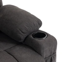 HOMCOM Sillón Relax Reclinable Eléctrico Levanta Personas Masaje Vibratorio y Calor Asiento Ancho USB-C USB-A Bolsillos Negro(m-13)