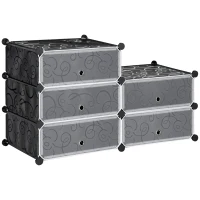 HOMCOM Six Cube Modular Storage Storage Unit - Black(m-11)