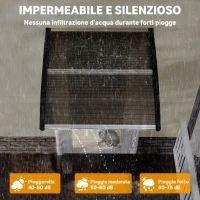 Outsunny Tettoia da Esterno in Policarbonato per Porte e Finestre con Kit Montaggio 103x96.5x27cm - Marrone(m-5)