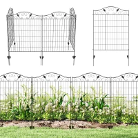 Outsunny Tuinhek Gaashek Hek, Vintage-Design, weerbestendig, 352 cm x 0.8 cm x 143 cm, Zwart(m-11)