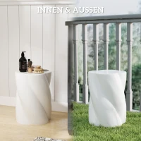 Outsunny Keramische Tuinkruk in Spiraalvorm 120kg Draagkracht Ø33 x 45 cm Weerbestendig met Deksel Wit(m-8)