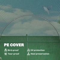 Outsunny Walk-In Garden Polytunnel Greenhouse with Steel Frame, PE Cover, Roll-Up Door and 4 Windows, 2.5 x 2m, Green(m-4)