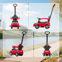 AIYAPLAY Porteur enfants Land Rover Discovery sous licence, porteur voiture à pousser avec poignée amovible, 84x40x94,5cm, rouge(m-8)