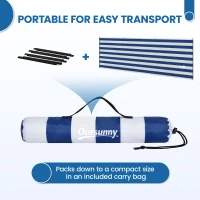 Outsunny 4 Pole Camping Windbreaks, Beach Wind Shield Shelter with Carry Bag and Steel Poles, 540cm x 150cm, Dark Blue(m-6)