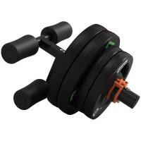 SPORTNOW Tib Bar with 2 x 5kg&2 x 10kg Olympic Weight Plates, Tibialis Trainer Calf Raise Machine for Shin Splints and Knee Pain Relief, for Home, Gym, Lifting and Strength Training(m-11)