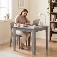 HOMCOM Mesa de Jantar para 4 Pessoas, Mesa de Cozinha Quadrada 80x80x75 cm com Pés Antiderrapantes, Cinza Efeito Madeira(m-5)
