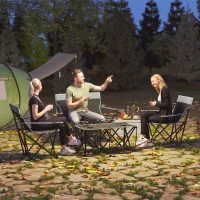 Outsunny Four-Piece Portable Picnic Table Set - Grey(m-10)