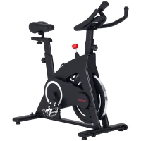 SPORTNOW Bicicleta Estática de Interior con Volante de Inercia de 15 kg Monitor LED con Pulsómetro Manillar y Asiento Ajustables(m-1)