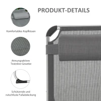 Ligstoel aluminium ligstoel met hoofdkussen relax ligstoel 5-voudig verstelbaar inklapbaar(m-5)