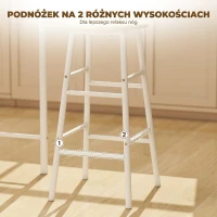 HOMCOM Zestaw stół barowy ze stołkami, stół kuchenny z krzesłami, wysoki stół, stołki barowe, stal kolor: biały + dębowy(m-6)