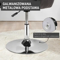 HOMCOM Krzesło biurowe krzesło obrotowe fotel obrotowy z regulacją wysokości tkanina kolor ciemnoszary(m-7)