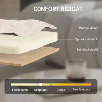 HOMCOM Fotoliu pentru Cameră Tapițat cu Chenille și Structură din Lemn Masiv, Bej(m-5)