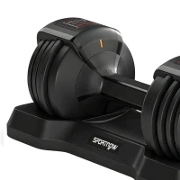 SPORTNOW Haltères Réglables Rapide 5 Niveaux, 2 x 11 kg, Verrou de Sécurité, Poignée Antidérapante, Bases de Rangement, Noir(m-12)
