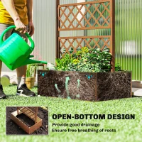 Outsunny Wooden Trellis Planter Box, Raised Garden Bed to Grow Vegetables, Herbs and Flowers, Orange(m-6)