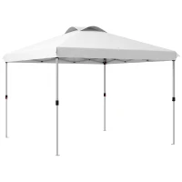 Outsunny Tonnelle barnum pavillon de jardin pop-up pliant 3 x 3 m avec sac de transport à roulettes, hauteurs réglables(m-1)