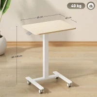 Vinsetto 68-108cm Height Adjustable Work Desk - Wood-Effect/White(m-3)