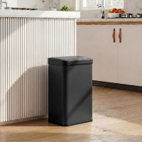 HOMCOM 40L Sensor Bin with Soft-Close Lid, Stainless Steel Automatic Touchless Motion Sensor Kitchen Bin, Black(m-14)