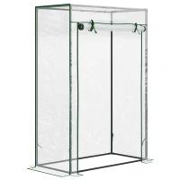 Outsunny Invernadero con Puerta Enrollable y Estructura de Acero Invernadero de Jardín Terraza Patio 100x50x150 cm Transparente(m-11)