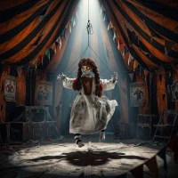 HOMCOM 80 cm Halloween Animated Hanging Creepy Girl on Swing Decoration, Kicking Legs, Sound and Touch Activated(m-9)