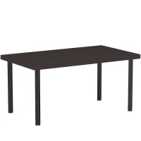 Outsunny Metal Garden Coffee Table, Rectangular Outdoor Side Table with Woodgrain Tabletop, Foot Pads for Outside, Garden, Balcony, Porch, 95 x 55 x 46cm, Brown(m-1)