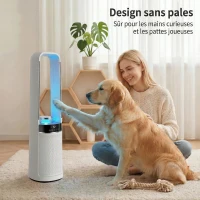 HOMCOM Ventilateur colonne silencieux 36dB, ventilateur tour pour chambre, 93,3cm de haut, oscillant à 45°, 3 vitesses, blanc(m-6)