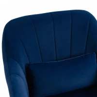 HOMCOM Retro Velvet Swivel Tub Chair with Steel Frame, Cushion Seat, Dark Blue(m-10)