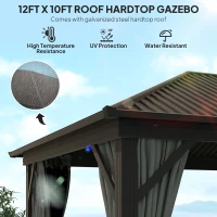 Outsunny 3.6 x 3 m Aluminium Hardtop Gazebo, with Accessories - Dark Grey(m-5)