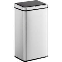 HOMCOM Sensorprullenbak 50L Roestvrij Staal Automatische Prullenbak met Soft-Close Deksel Bewegingssensor 35,5 x 26 x 67 cm Zilver