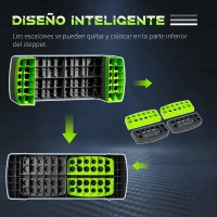 HOMCOM Plataforma Step para Deporte y Gimnasia con Altura Regulable en 10/15/20 cm Carga 150 kg 78x28x20 cm Gris y Verde(m-4)