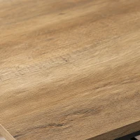 HOMCOM 4-delige eettafelset, industriële keukentafel met 2 stoelen en bank voor 4 personen, gevoerde zittingen van PU-leer, bruin(m-10)