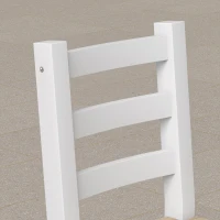 HOMCOM 5-delige eetkamerset voor 4 personen, landelijke eettafel en stoelen van massief hout, naturel/wit(m-12)