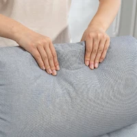 HOMCOM Fotoliu Reclinabil 135° Material cu Efect de In, Spumă, Oțel și Lemn, 73x86x100 cm, Gri Deschis(m-9)