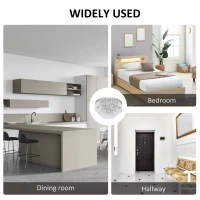 HOMCOM Set of 2 Modern Crystal Ceiling Lights, Chandeliers, Pendant Lamps w/ 7 Lights, E14 Fittings for Living Room, Bedroom, Silver(m-6)