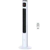 HOMCOM Ventilateur colonne oscillation 70° minuterie 12h panneau de capteur LED 45W télécomande 2 modes de contrôle blanc(m-12)